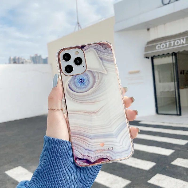 

Luxury marble solid color Galaxy phone case For iPhone 12 11 PRO X XS MAX XR 8 7 6S PLUS SE Anti-drop ultra-thin soft back cover