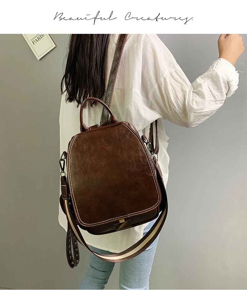 Популярный женский кожаный рюкзак, модные женские рюкзаки Mochila, женские повседневные винтажные сумки на плечо с большой вместительностью XA219H