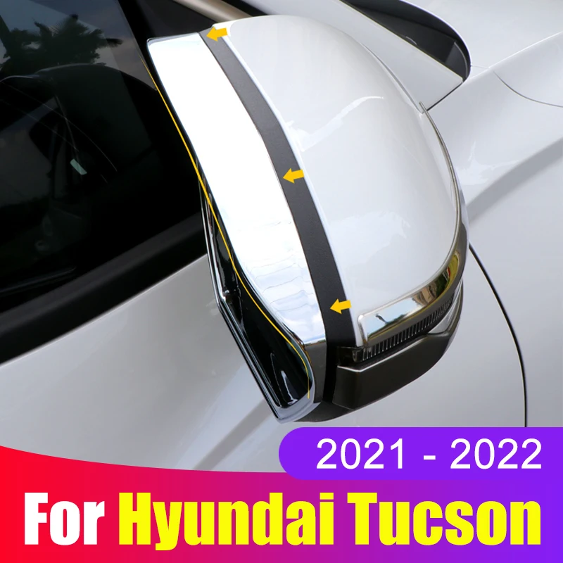 

2PCS Car Rearview Rain Eyebrow Guard Cover Side Door Mirror Visor Shield Fit For Hyundai Tucson 2021 2022 NX4 Hybrid Accessories