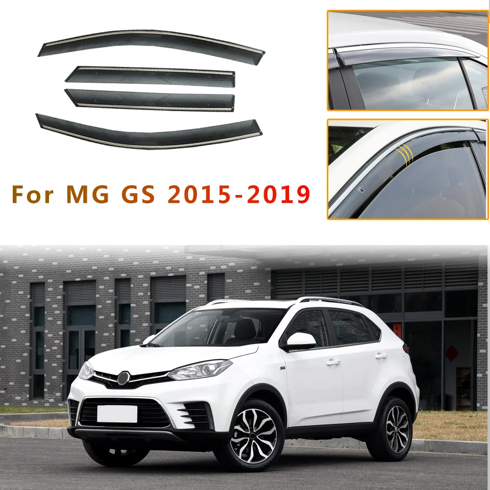 

For MG GS 2015 2016 2017 2018 Smoke Car Window Visor Sun Rain Guard Wind Sunny Visor Deflectors 4PC Car Styling Accessories