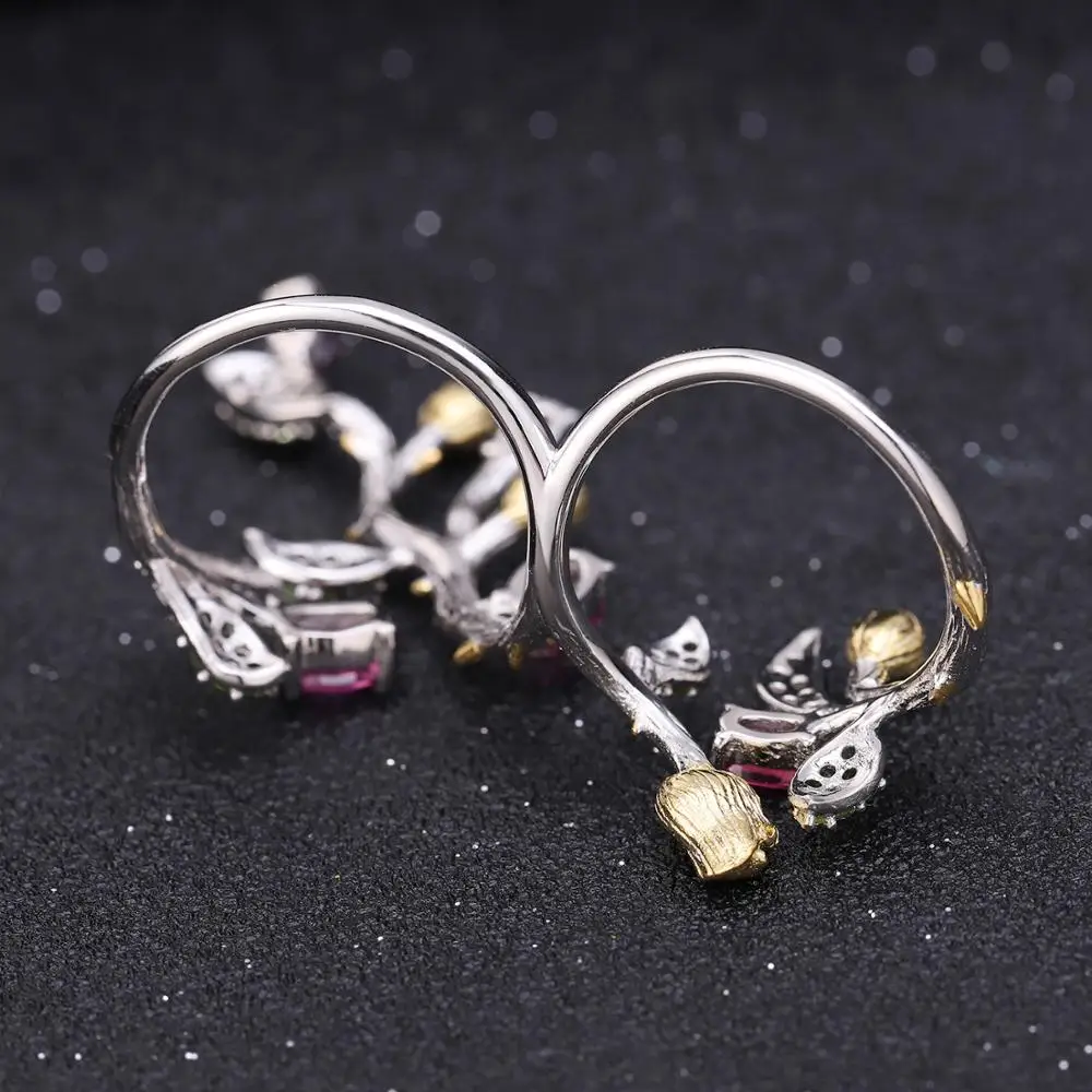 Женское балетное кольцо GEM'S двойные кольца на пальцы регулируемые из