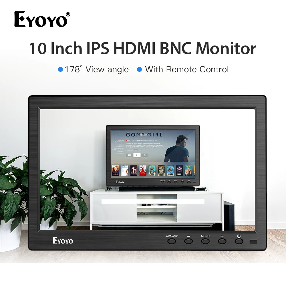 Eyoyo EM10W 10 1 дюймов IPS 1366x768 HD CCTV монитор с динамиком HDMI ЖК экран VGA BNC AV USB для