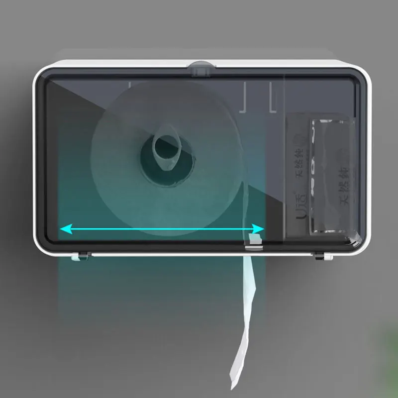 

Magnetic Chuck Tissue Box Bathroom No Punching Large Capacity Tissue Storage Box Wall Hanging Space Saving Organizer Holder