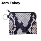 Водонепроницаемый кошелек Jomtokoy с текстурой змеиной кожи, маленький кошелек на молнии для монет, держатель для карт, квадратный мини-кошелек 3026
