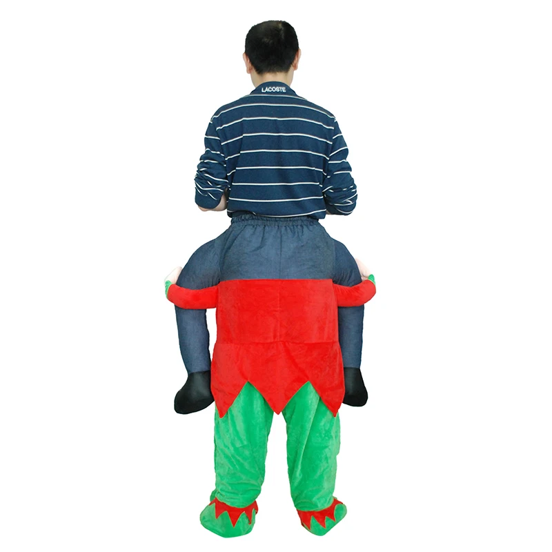 

Man Ride On ELF Walking Mascot Costumes Funny Fancy Party Dress Animal Pants Piggy Back Halloween Costume