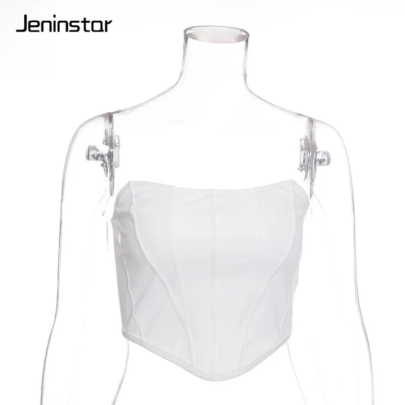 Jeninstar с открытыми плечами без бретелек сексуальные женские короткие топы рукавов