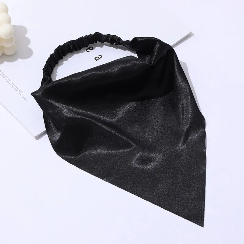 

Triangle Bandanas Hairband Solid Color Scrunchies Hair Scarf Headband Elastic Hair Bands Turban Headwrap Women Hair Accessories