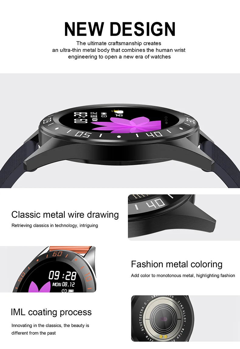 GT105 1.22inch Smartwatch Men Women Heart Rate Blood Pressure Monitor Smart Watch With Weather Push Music Control Call | Электроника