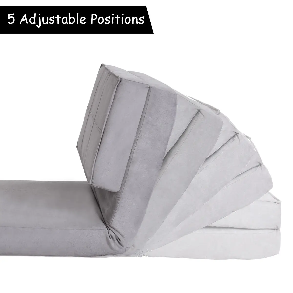 

Costway Fold Down Chair Flip Out Lounger Convertible Sleeper Bed Couch Game Dorm Guest Gray HW52445GR