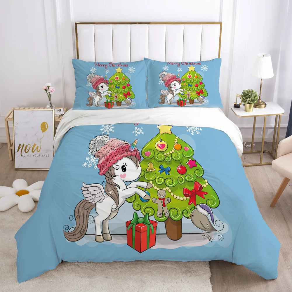 

Cartoon Duvet Cover Set 3D Unicorn Children Bedding Set For Kids Baby Comforter Cover Pillowcases Girls Boys Bedclothes