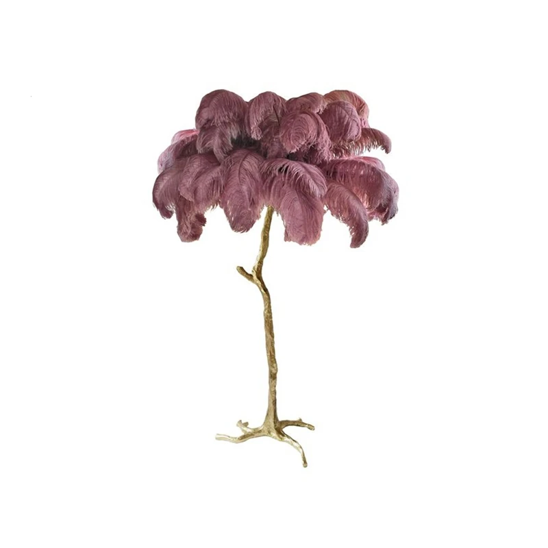 

Nordic Luxury Ostrich Feather Lamp Floor Lamp Modern Copper Brass Resin Metal Floor Light Floor Lamps for Living Room Lighting