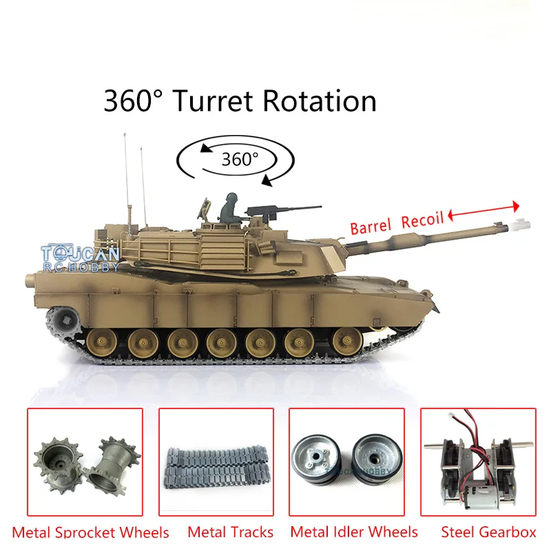 Heng Long 1/16 TK 6 0 S обновление M1A2 Abrams RC Tank 3918 360 револьверная отдача ствола TH12940 | Игрушки