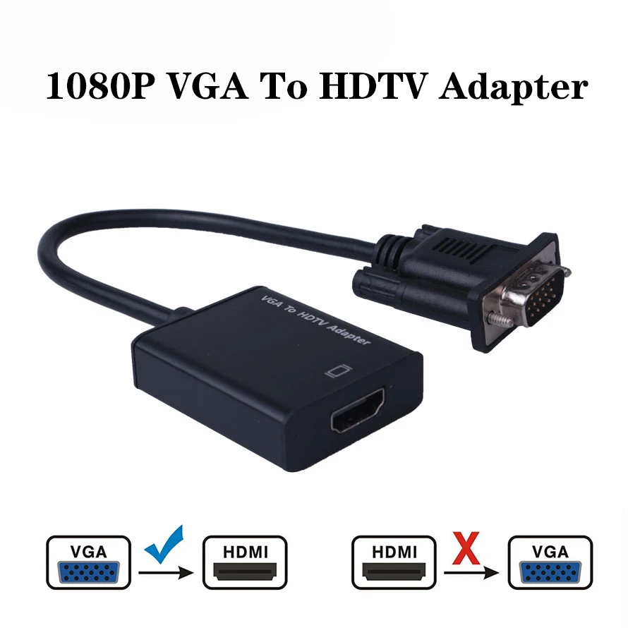 Адаптер кабель с разъемом 1080P VGA штекер HDMI гнездо для ноутбука видеозаписи в ТВ