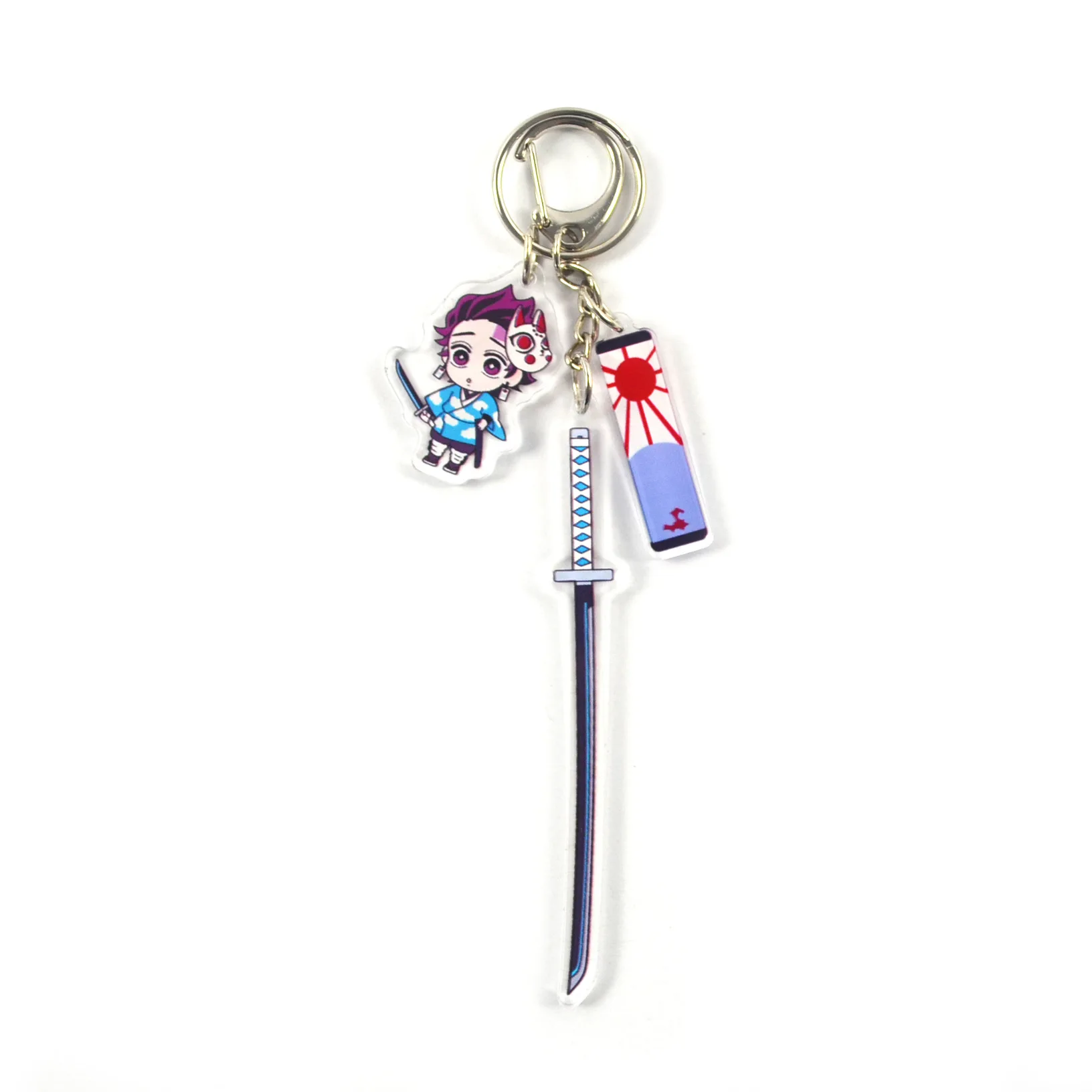 New Style Cartoon Anime Demon Slayer Blade Cosplay Prop Accessory Keychain Kamado Nezuko Acrylic Key Chain Sword Keyring | Украшения и