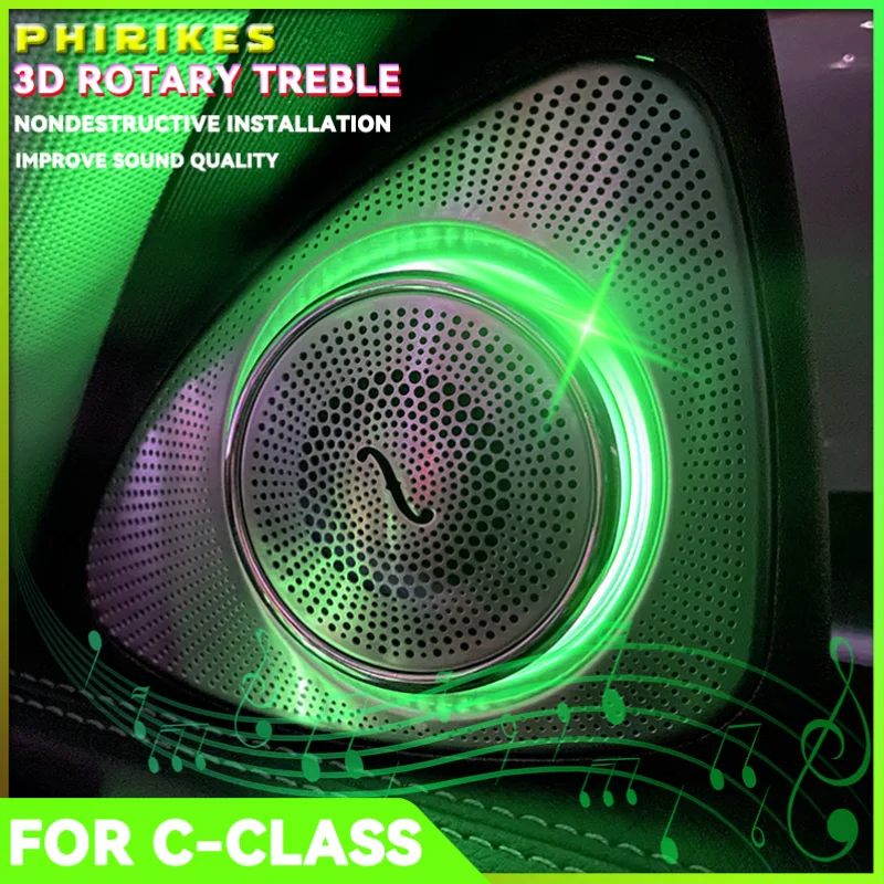 

64 цвета 3D вращающийся твитер для Mercedes Benz C GLC E S-class W205/W213/W222/X253/W177 RGB Светодиодный светящийся автомобильный динамик