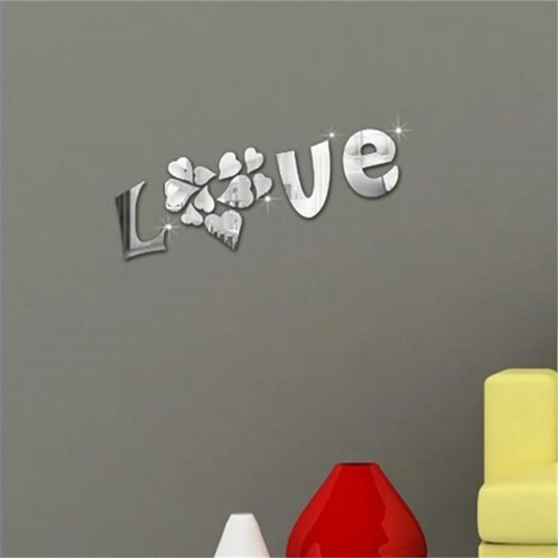 Зеркальная Настенная Наклейка самоклеющаяся наклейка персональный стикер на