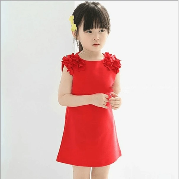 F05-red Платье для девочек; Милые Детские платья для маленьких девочек; Детская летняя одежда в горошек без рукавов с героями мультфильмов; детская одежда; От 2 до 7 лет - Цвет: F05-red
