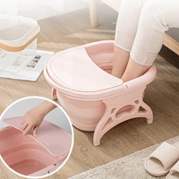 collapsible footbath plain foaming massage bucket foot soaking bucket folding basin sauna spa footbath basin with lid bathtub