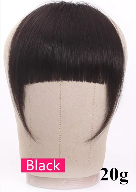 Black 20g temple Halo Lady beauty, блонд, человеческие волосы, челка, на заколках, для наращивания, не Реми, на заколках, бахрома, волосы, тупой срез, челка, 613 блонд, аккуратный взрыв - Цвет: Black 20g temple