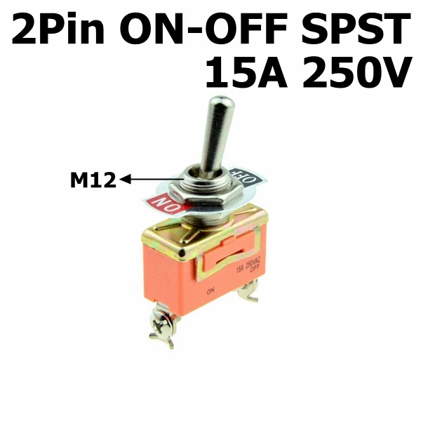 

2-позиционный тумблер ВКЛ/ВЫКЛ/ВКЛ SPDT DPDT, самоблокирующийся, 15 А, 25 А, 250 В, 3 клеммы, 6-контактный, 12 мм, водонепроницаемая крышка переключателя