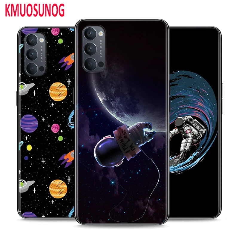 

Silicone Cover Cartoon space Astronaut for OPPO Reno 4 3 Pro 10X Zoom 2 Z F ACE X2 Pro 5G A5 A9 2020 Phone Case