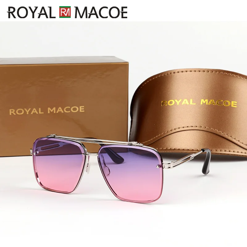 Солнечные очки без оправы ROYAL MACOE женские квадратные модные роскошные брендовые