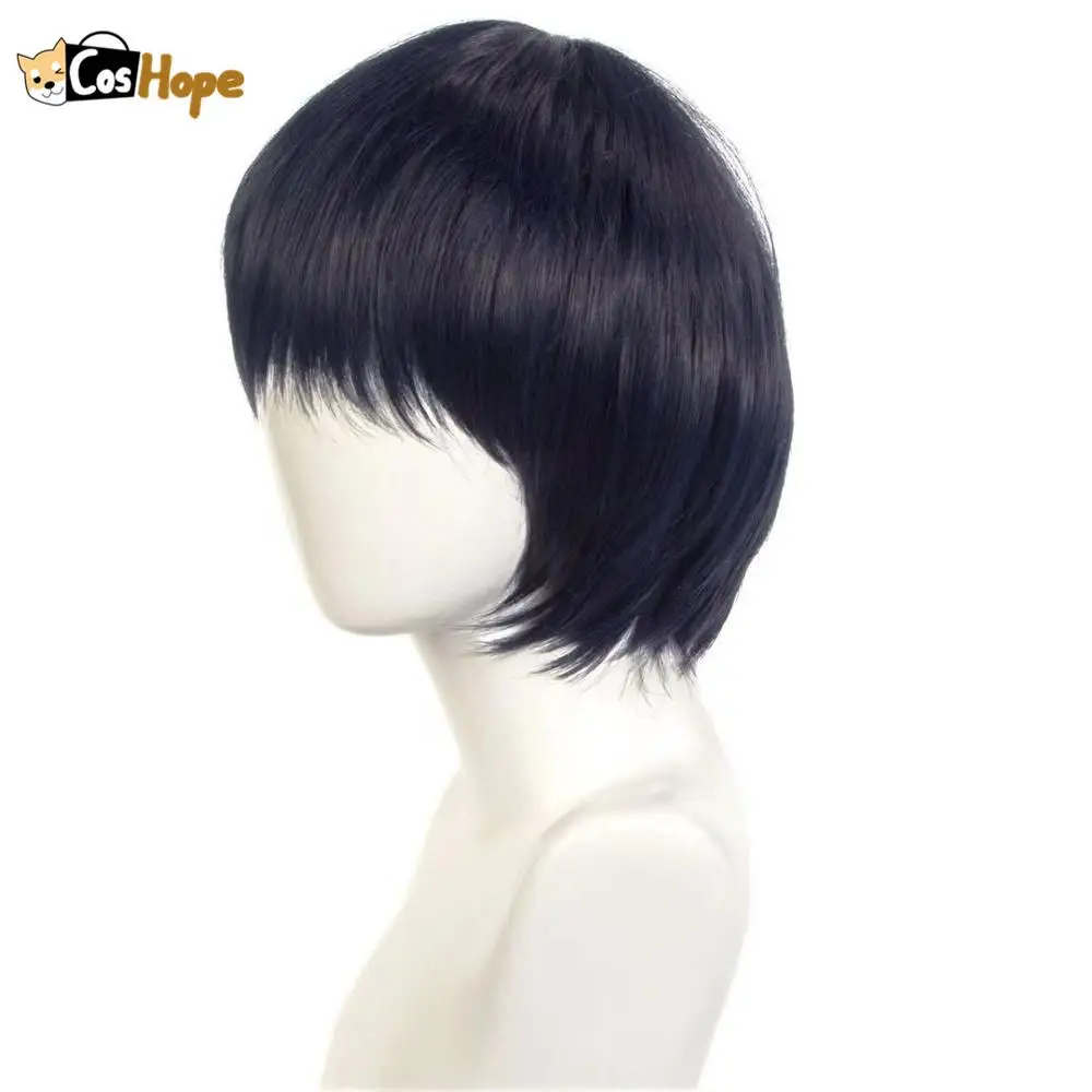 Парик для косплея Persona 5 Tae Takemi женский короткий темно синий парик аниме