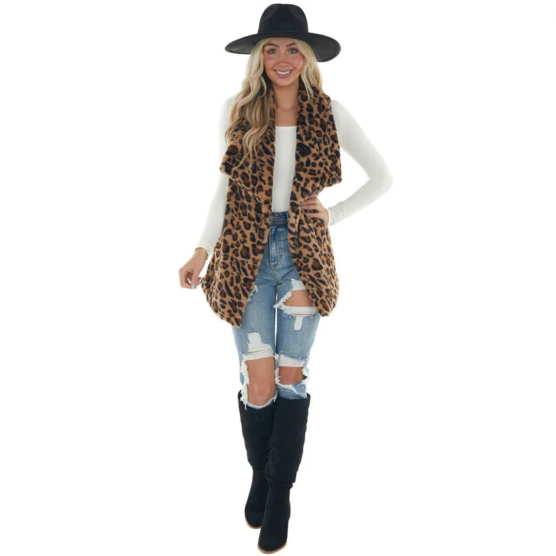 Роскошные леопардовые пальто из искусственного меха для женщин зимний теплый