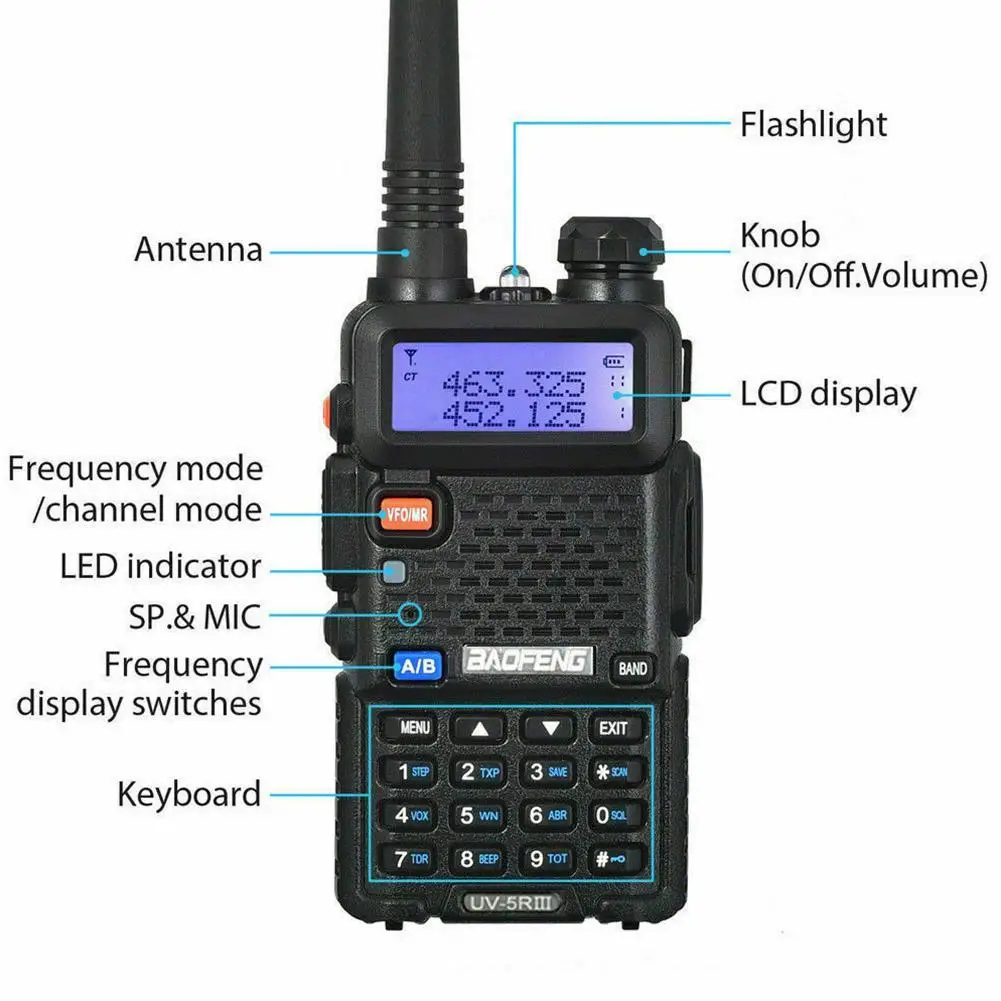 

Really High-power 8W Powerful Walkie-talkie Long-distance Walkie-talkie Two-way CB Dual-frequency 10km Portable UV Baofeng N8O1