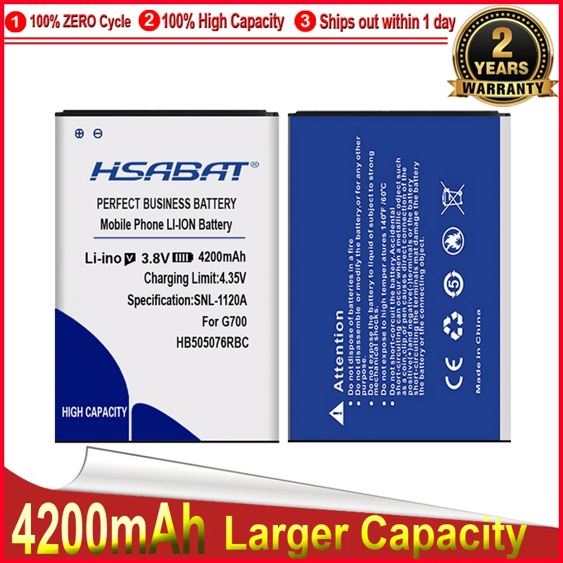 Аккумулятор HSABAT 4200 мач HB505076RBC для Huawei A199 C8815 G606 G610 G700 G710 G716 G610S Y3 II 2 Y3II батарея с