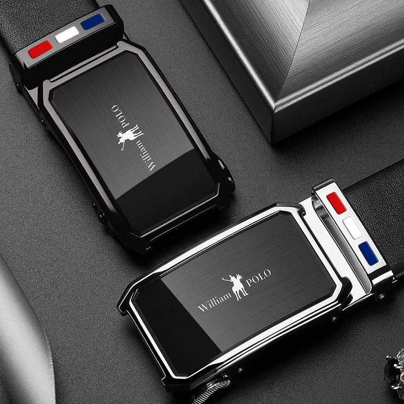 Мужской ремень из воловьей кожи WILLIAMPOLO модная Автоматическая пряжка высокое