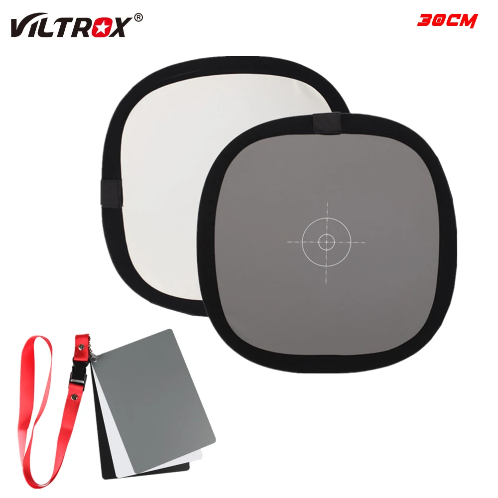 

Viltrox 12 " Inch 30cm 18% Foldable Gray Card Reflector White Balance Double Face Focusing Board with Carry Bag 1PCS 2 in 1