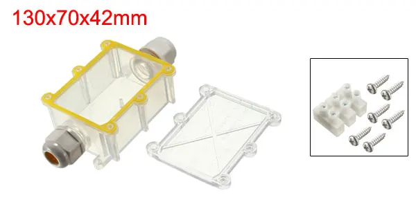 130x70x42mm Uxcell водонепроницаемый внутренний, наружный кабель втулка электрическая распределительная коробка с клеммной полосой DIY Защита питания корпус - Цвет: 130x70x42mm