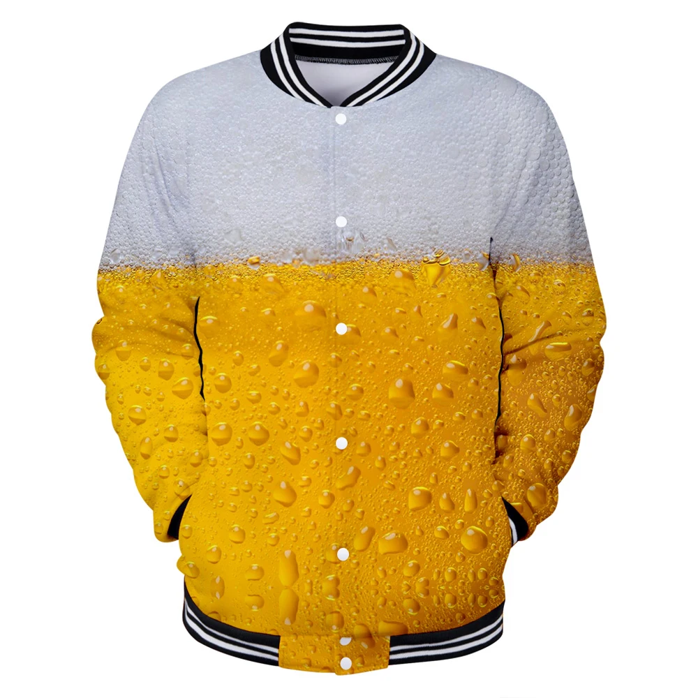 

Beer Day 3D New Products Men's and Women's Winter Hip Hop Fashion Warm and Comfortable Baseball Jacket Hot Sale