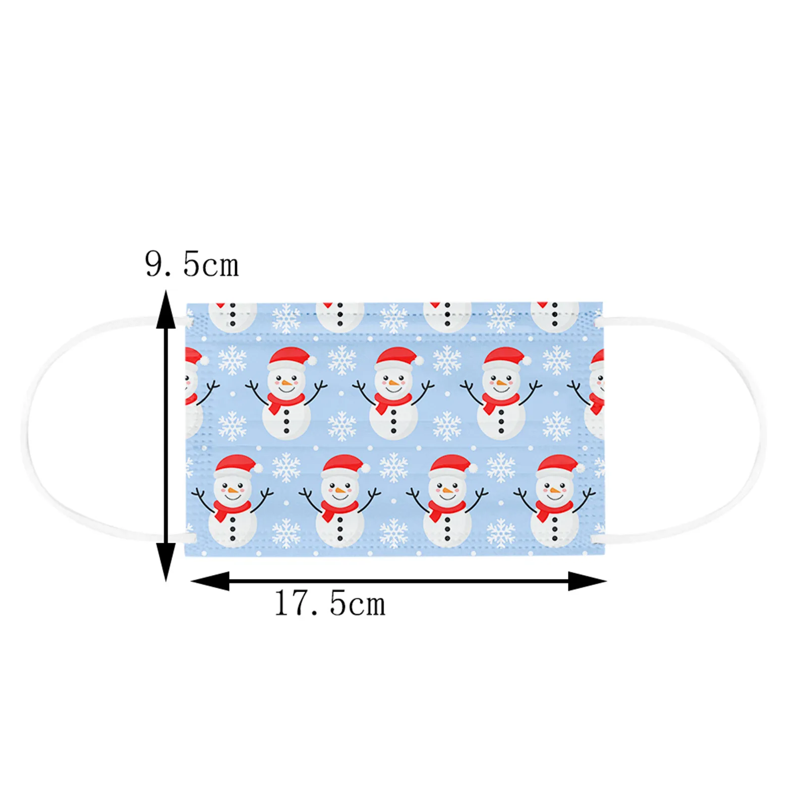 

50pcs Disposable Face Mask Adults Non Woven 3 Layer Filter Christmas Printing Mouth Mask Dust Proof Breathable Earloops Mask