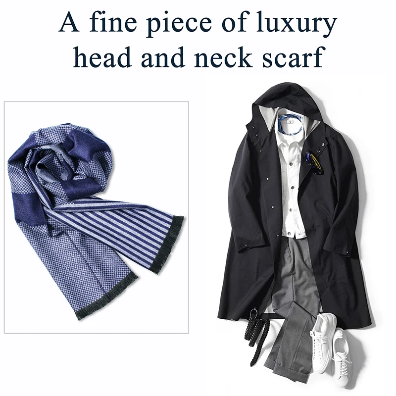 Мужской вискозный шарф HAWSON с полосатым рисунком теплые головные повязки для