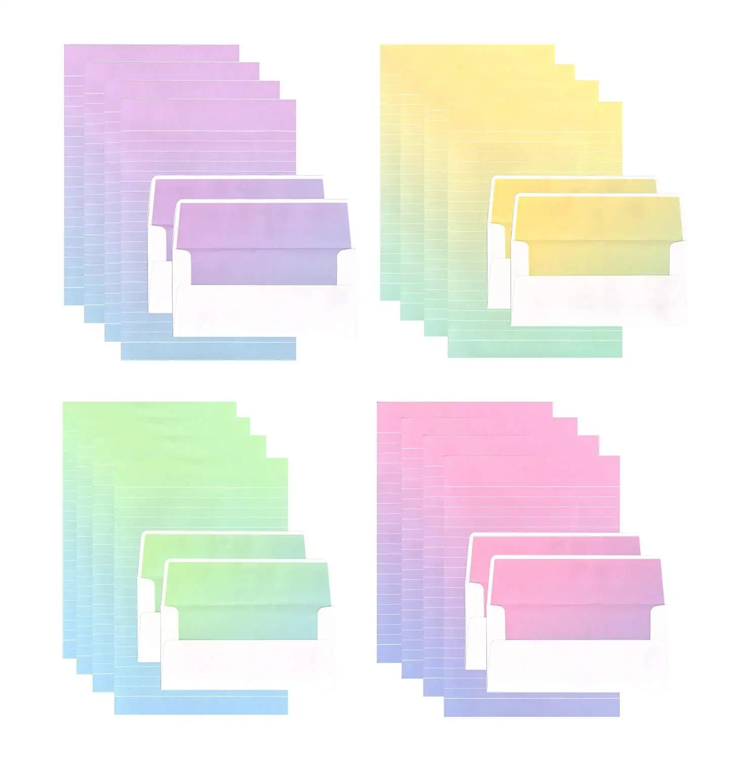 Канцелярские товары для письма набор из 16 милых радужных цветных бумажных писем