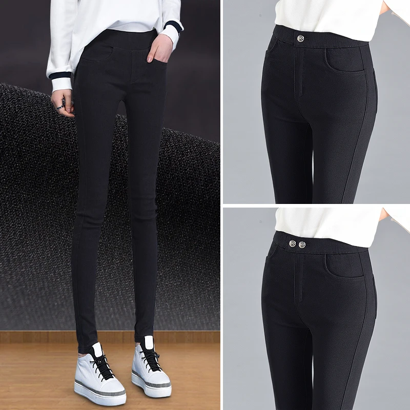 

Zsrs Fashion Casual Women Autumn New High Waist Black Leggings Skinny Slim Elastic Pencil Pants Sport Sexy Legging Magic Pants