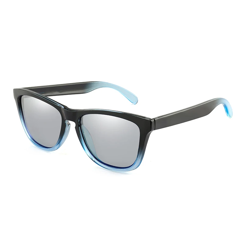 Black Blue Мужские и женские фотохромные солнцезащитные очки, классические квадратные солнцезащитные очки, женские поляризованные градиентные оправы, фирменный дизайн, защита от уф400 лучей - Цвет линз: Black Blue