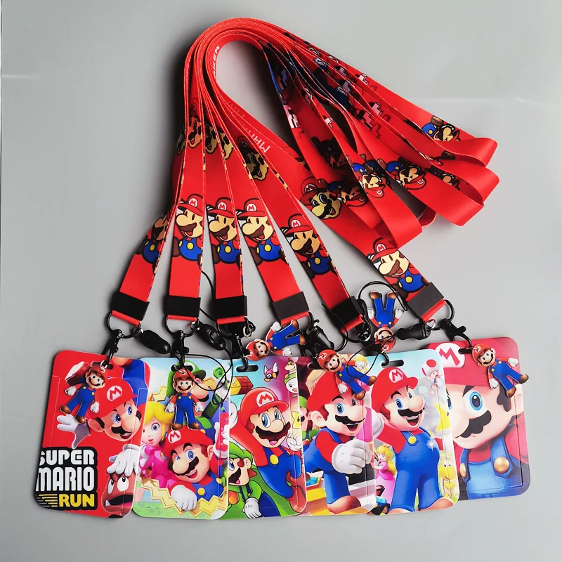

Anime Super Mario PVC Card Student Campus Card Mario Bros Hanging Card Holder Lanyard ID Card Toys for Children