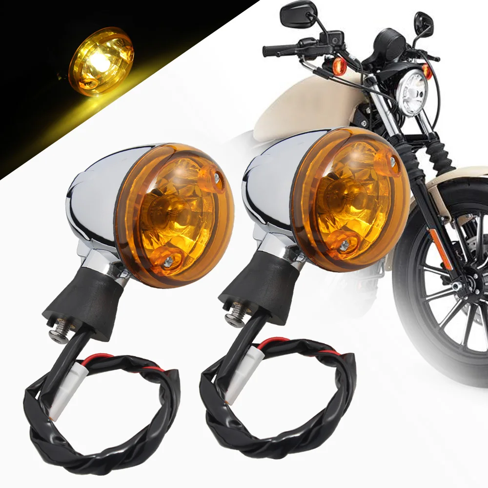 

Motorcycle Front 12V LED Turn Signal Indicators Lights for Indian Scout sixty BOBBER 2014-2019 2015 2016 2017 2018