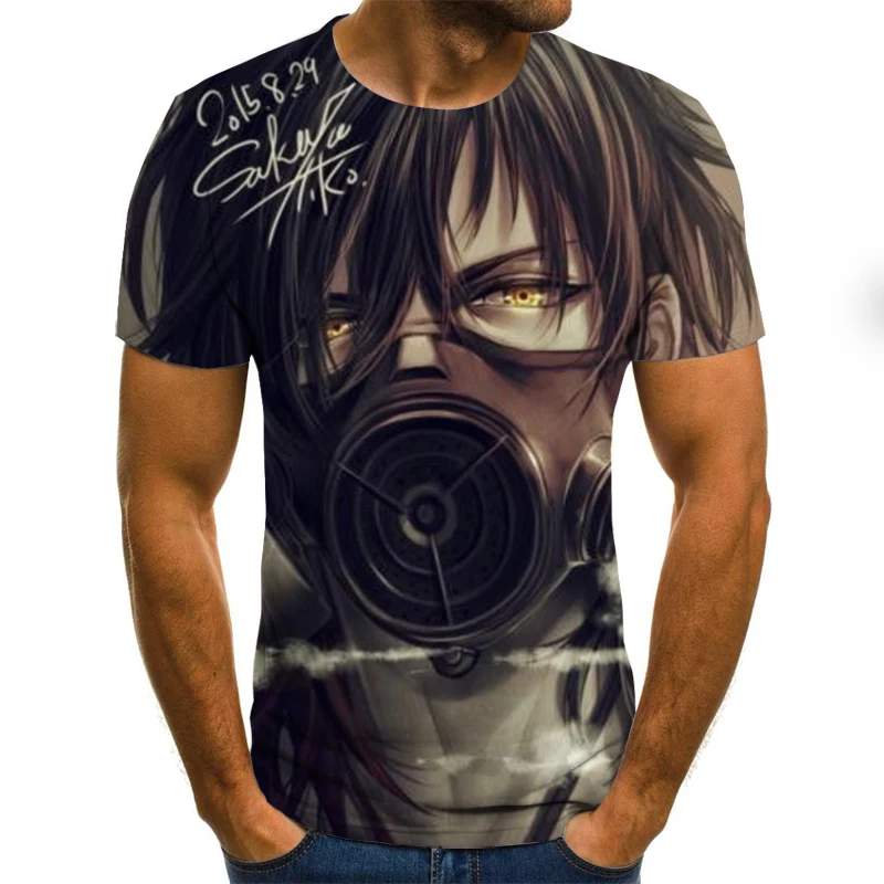 

2021 New Animation Theme Top Fashion T-shirt Men's Top 3d Digital Printed Boys Street Summer Clothing Round Collar T-shirt