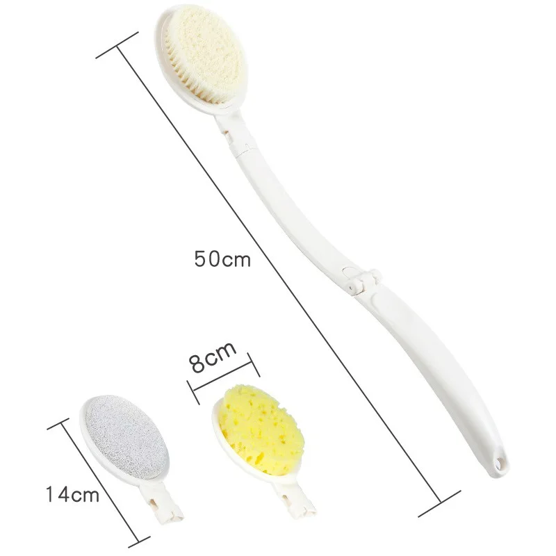 

Bath Shower Brush With Long Handle Bathroom Accesories Bath Brush Body Bristle Handle Scrub Skin Massage Exfoliation Brush