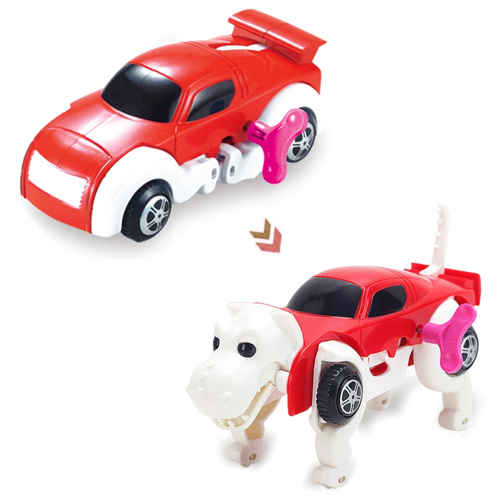 Автоматическая трансформация собака игрушечная машинка заводная модель робота