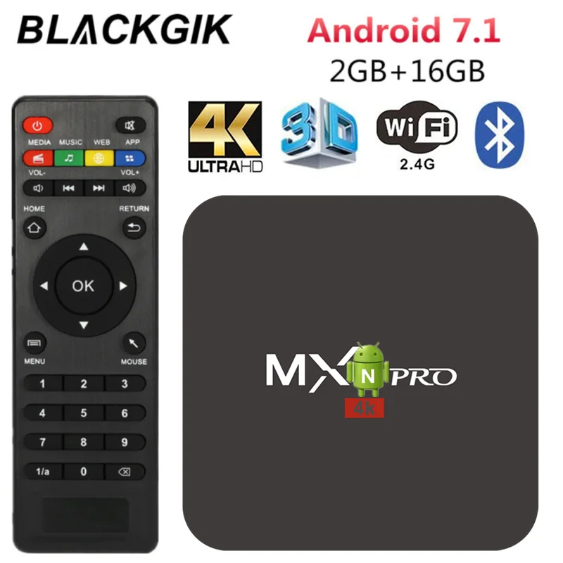 MX Pro Smart 4K tv Box Android 7,1 RK3229 четырехъядерный 2,4 ГГц WiFi HD2.0 H.265 3D медиаплеер 2G 16G
