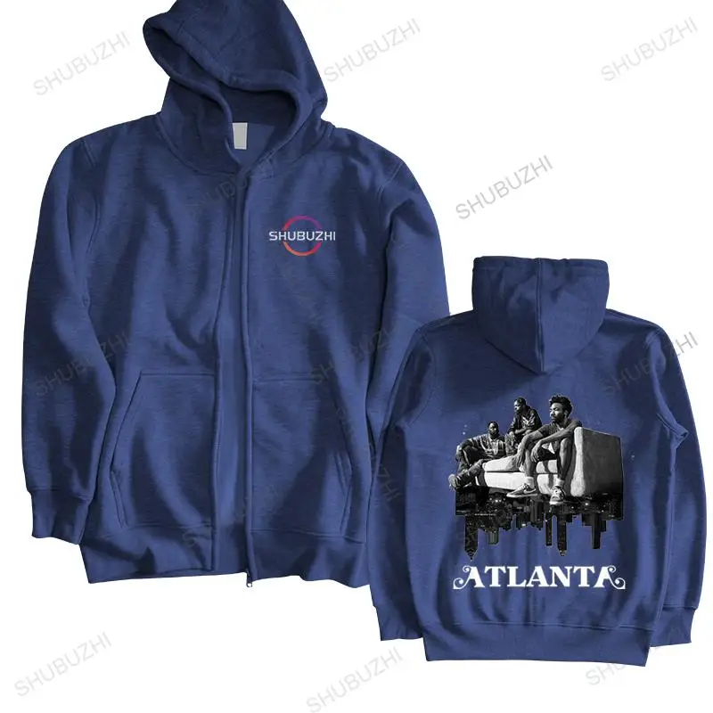 

Mens luxury cotton vintage sweatshirt black zipper Atlanta TV Show Adult Unisex new homme autumn hoodie fashion hoody jacket