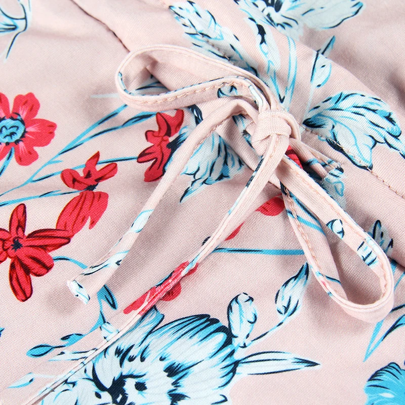 

2021 Women Wide Leg Shorts Summer Drawstring Jumpsuit Casual Printed V-neck Loose Rompers Kimono Overlap Buttons Playsuits G1462