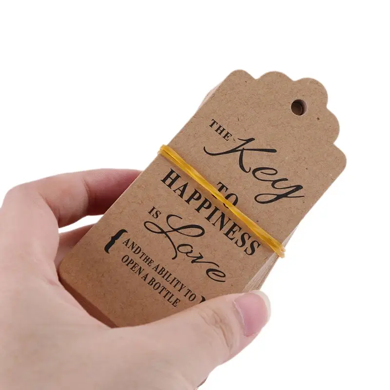 

L38A 50x Vintage Key Bottle Opener +Tag Card Keychain Wedding Party Favors Souvenirs