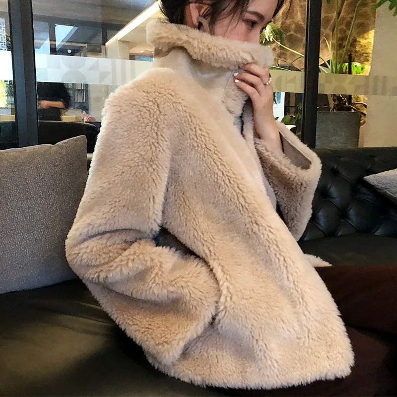 Real Fur Coat Women Sheep Shearing Winter Coat Women Clothes Korean Jacket Manteau Femme BL-1109 YY1065