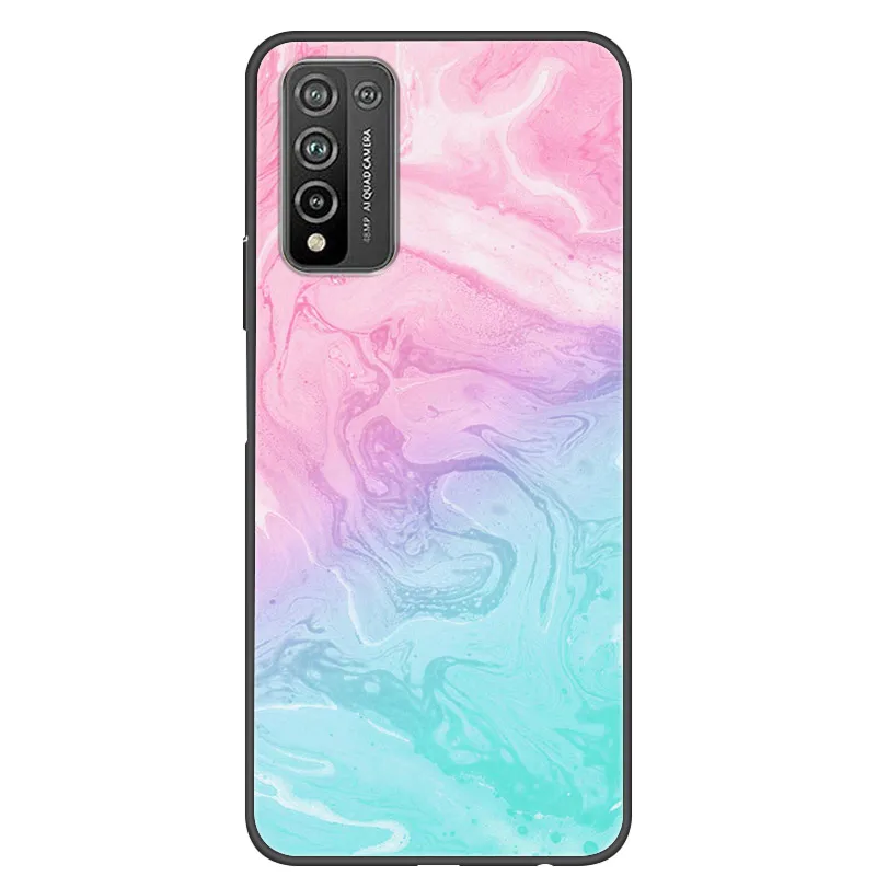 for huawei p smart 2021 case marble printed soft silicone black bumper case for huawei psmart 2020 2019 phone cases tpu cover free global shipping